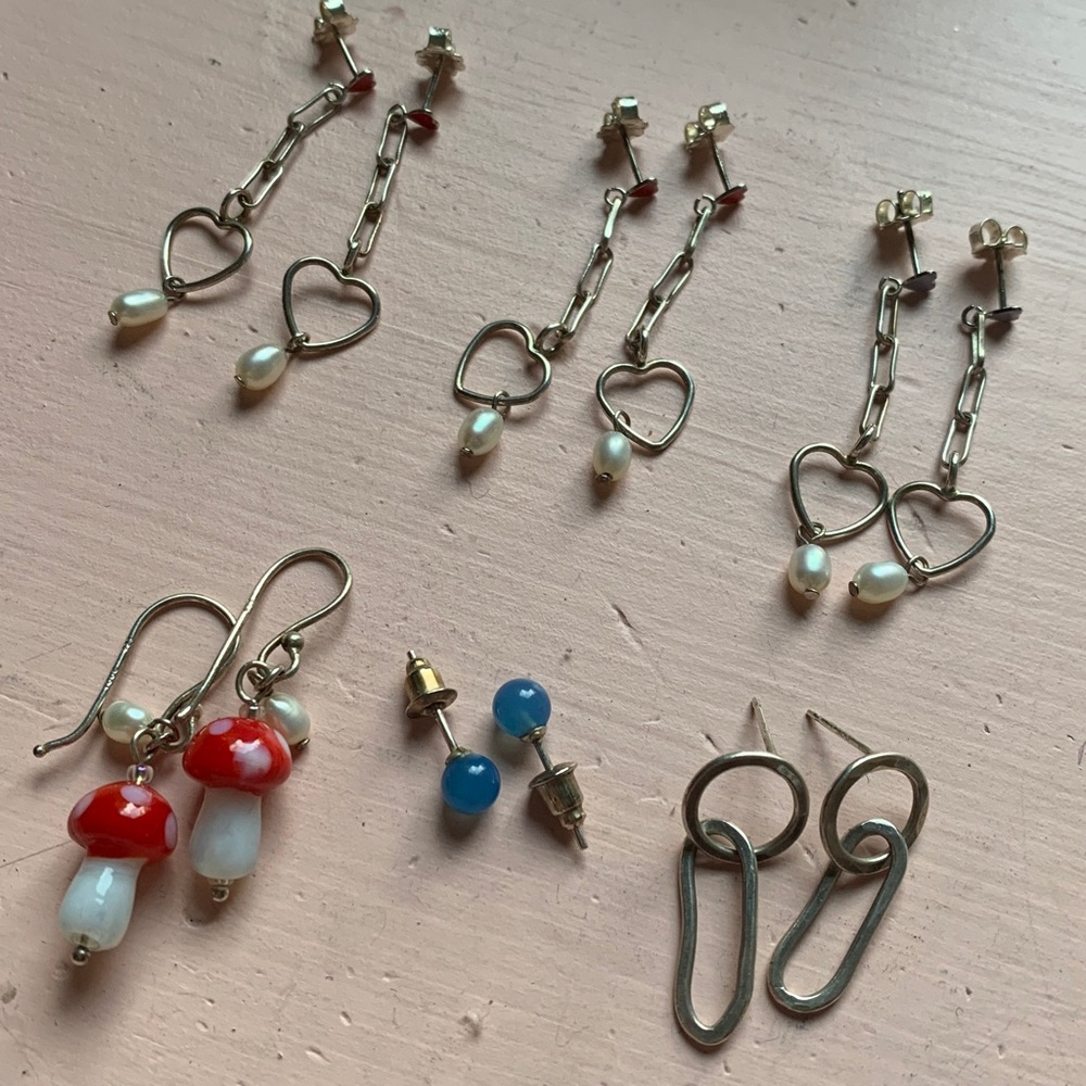 Bundle of sterling silver earrings